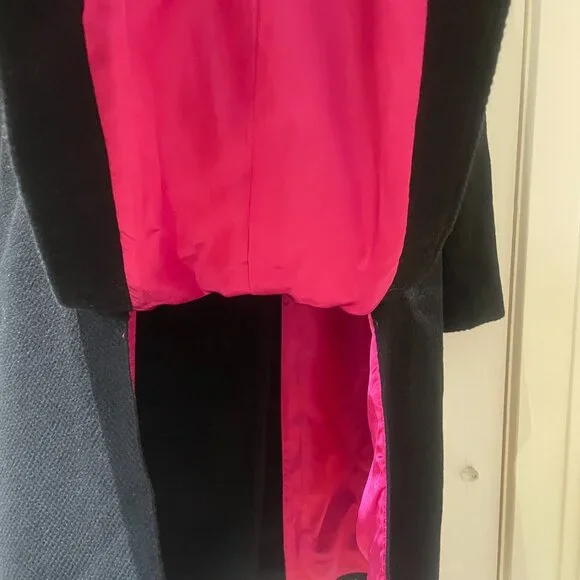 Talbots Black wool and rabbit hair coat with black buttons, fully lined. Size 12 - Picture 4 of 10